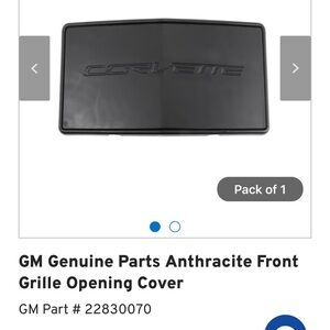 GM CORVETTE FRONT GRILLE OPENING COVER PART PLATE #22830070